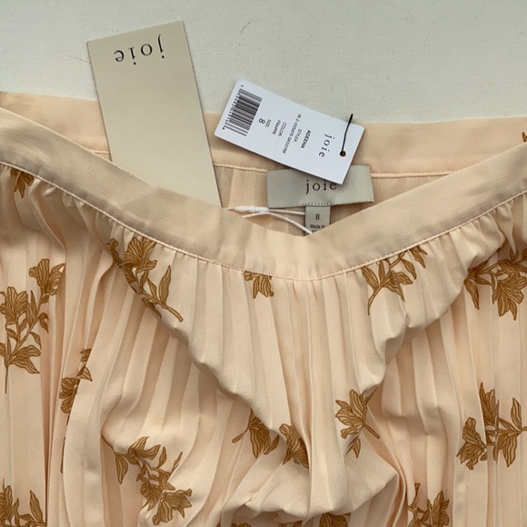 JOIE Adeena Pleated Floral Crepe de Chine Skirt - Picture 5 of 6